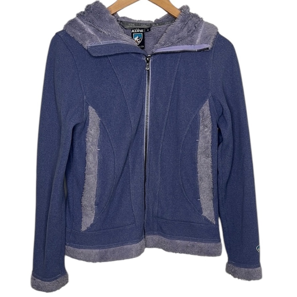 Kuhl Purple Sherpa Full Zip Hood Jacket Women Size M